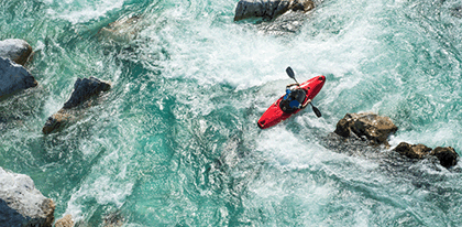 Kayak in rapids