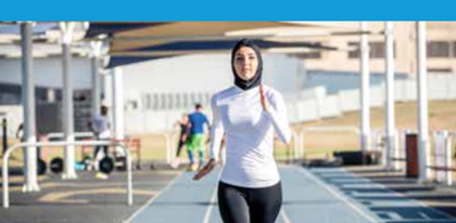 Girl running on track