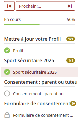 Démarrer le formulaire de consentement