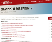 Clean Sport for Parents webpage